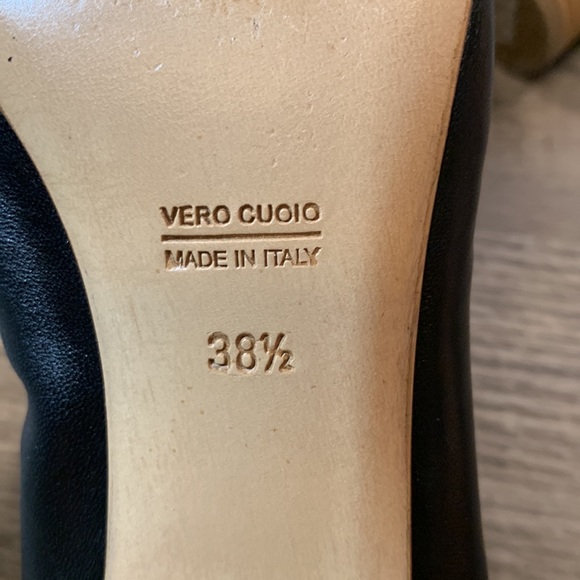 AGL black leather stacked heel shoes size 38 1/2 - Picture 7 of 10